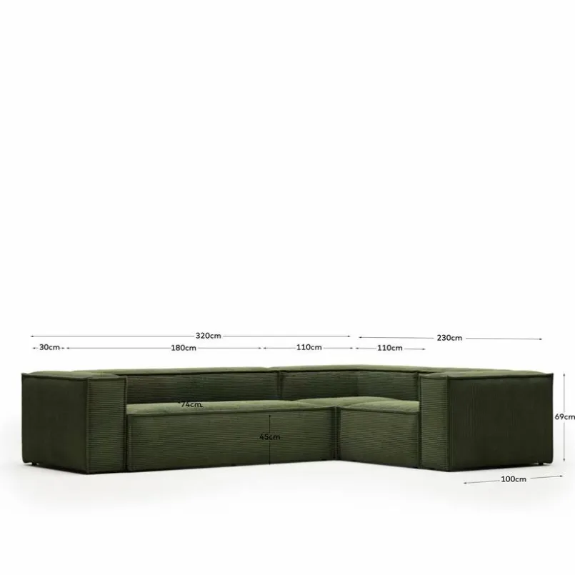 Sofas & Couches|Kave Home Ecksofa Blok Grün