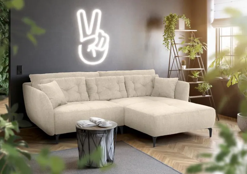 Sofas & Couches-Ecksofa Janek Hellbeige