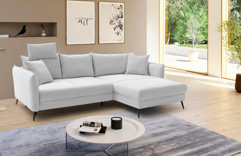SOMETA Schlafsofas|Schlafsofas-Ecksofa Janus de Luxe Silver