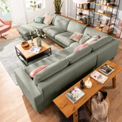 Segmüller Werkstätten Sofas & Couches-Ecksofa Lipari Grün
