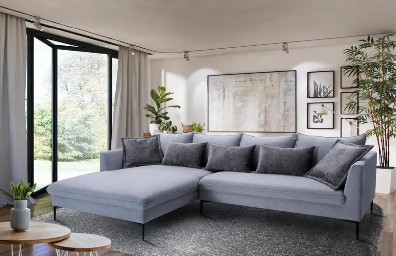 Exxpo by Gala Sofas & Couches-Ecksofa Piazza Light Grey