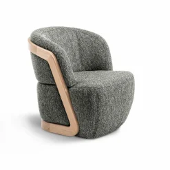 Sessel|Segmüller Werkstätten Einzelsessel Frieda mit Holzspange Weiß / Grau