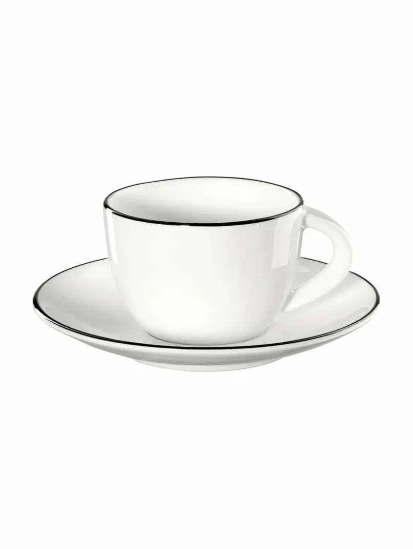 ASA Selection Kaffee & Tee-Espressotasse Ligne Noire 2tlg. Weiß