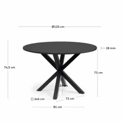 Kave Home Esstische-Esstisch Arya Ø 120 cm Schwarz