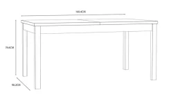 FORTE Esstische-Esstisch Killarney 160/207 x 90 cm Eiche