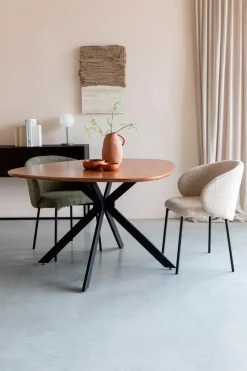 White Label Esstische-Esstisch Chase Organic Ø 110 cm Beige