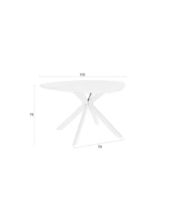 White Label Esstische-Esstisch Chase Organic Ø 110 cm Beige