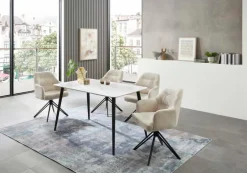 Stolkom Esstische-Esstisch Cody 140 x 80 cm Weiß