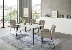 Stolkom Esstische-Esstisch Cody 140 x 80 cm Weiß