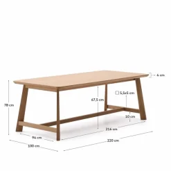 Esstisch Idun 220 x 100 cm<Kave Home Outlet