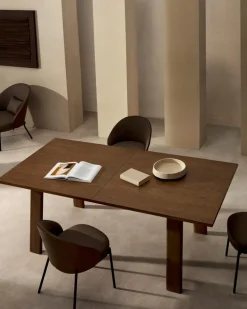 Kave Home Esstische-Esstisch mit Auszug Arlen 220/ 250 x 95 cm Nussbaum