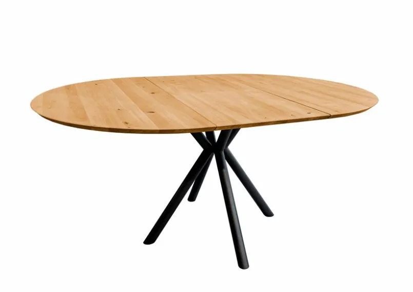 Esstische|G+K Esstisch mit Auszug Charleston Ø 120/170 cm Wildeiche