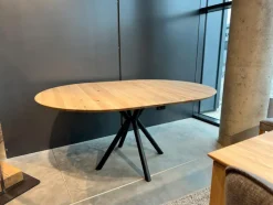 Esstische|G+K Esstisch mit Auszug Charleston Ø 120/170 cm Wildeiche