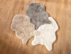 Felle & Fellteppiche| Fellimitat 60 x 90 cm Silber