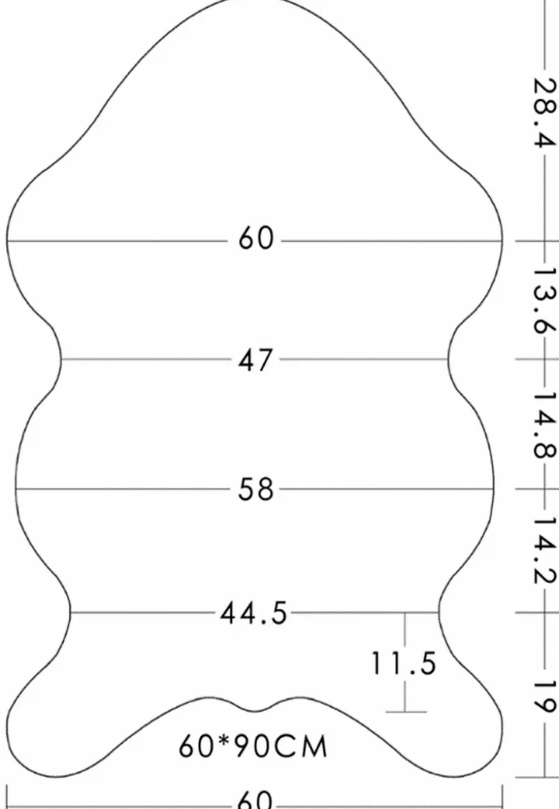 Felle & Fellteppiche-Fellimitat Happy 2 60 x 90 cm Beige