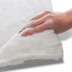 Felle & Fellteppiche-Fellteppich Imitat Cuddly Fur Ø 80 cm Weiß