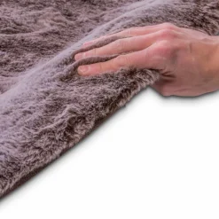 Felle & Fellteppiche-Fellteppich Imitat Melange Ø 80 cm Braun