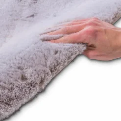 Felle & Fellteppiche| Fellteppich Imitat Melange Ø 80 cm Silber