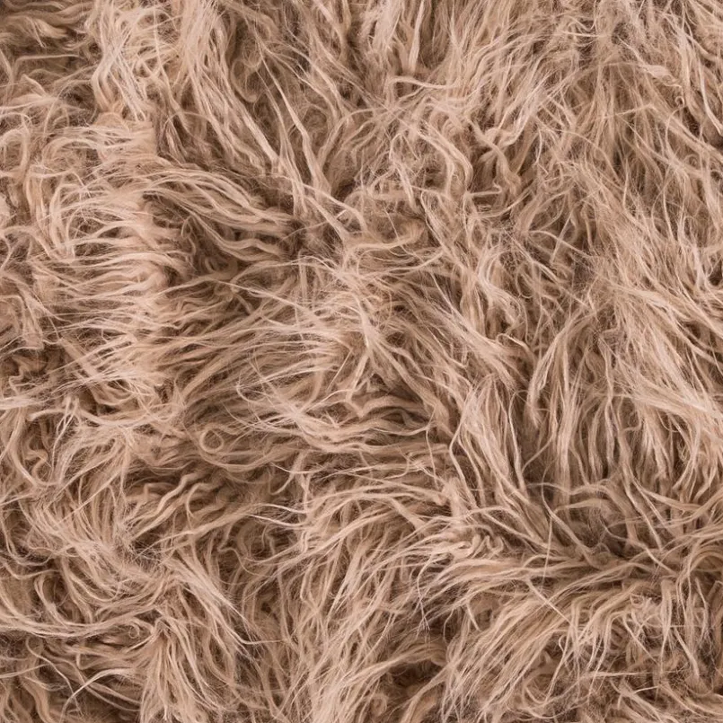Felle & Fellteppiche-Fellteppich Imitat Zottelfell 55 x 95 cm Beige
