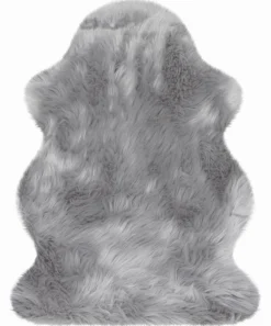 Felle & Fellteppiche-Fellteppich Lammfell 100 × 68 cm Grau