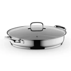 Pfannen|WMF Fischpfanne mit Glasdecke 38 x 26 cm Silber