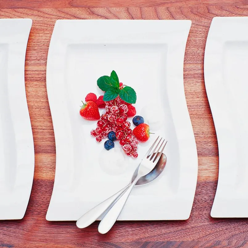 Geschirr|Villeroy & Boch Frühstücksteller New Wave 20 x 26 cm Weiß