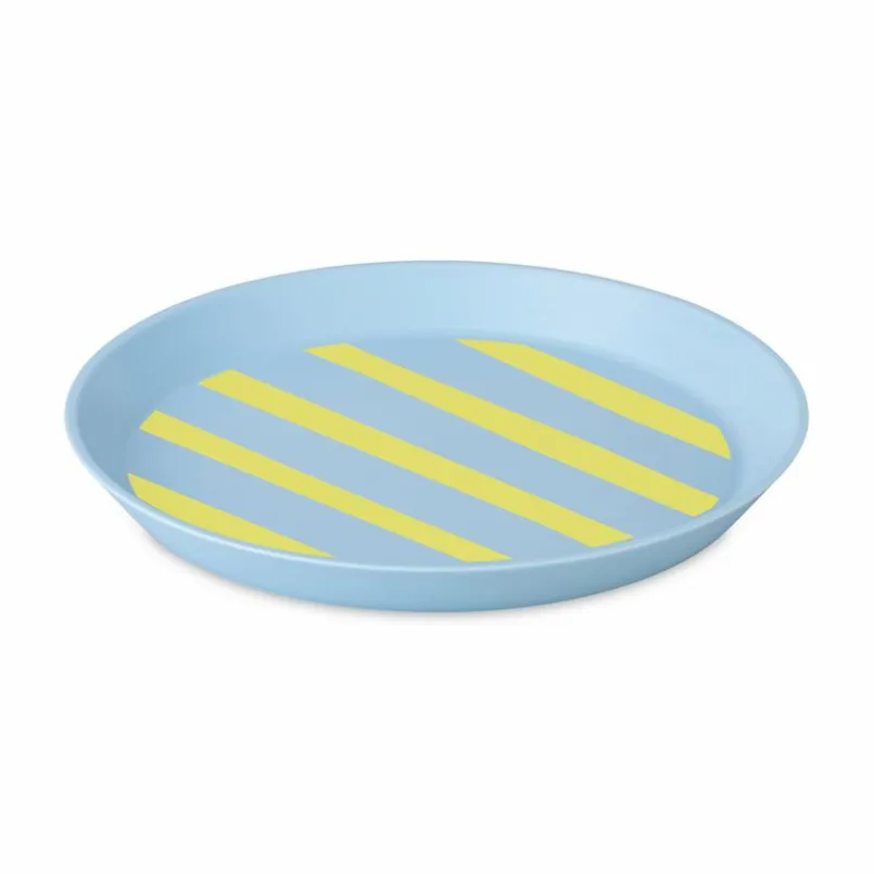 Koziol Geschirr-Frühstücksteller Nora Stripes Ø 20,5 cm Blau