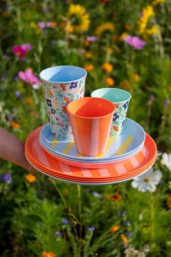 Koziol Geschirr-Frühstücksteller Nora Stripes Ø 20,5 cm Blau