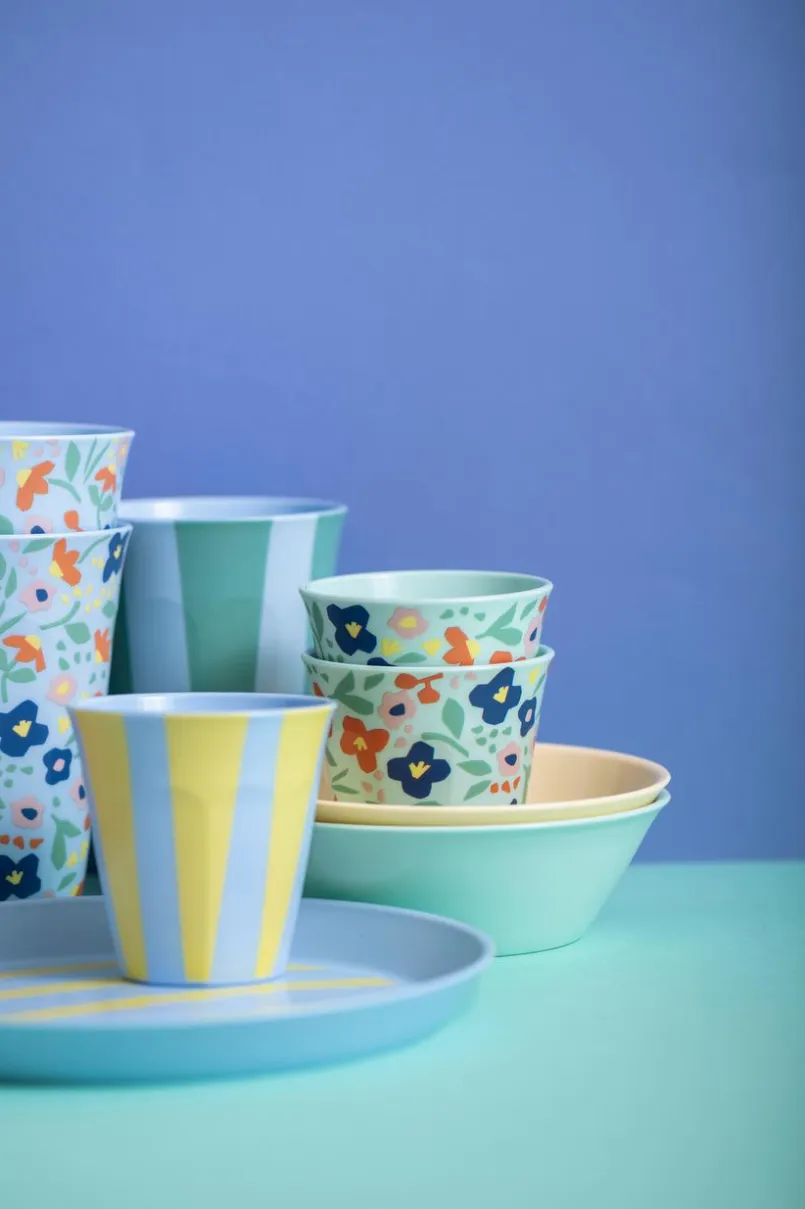 Koziol Geschirr-Frühstücksteller Nora Stripes Ø 20,5 cm Blau
