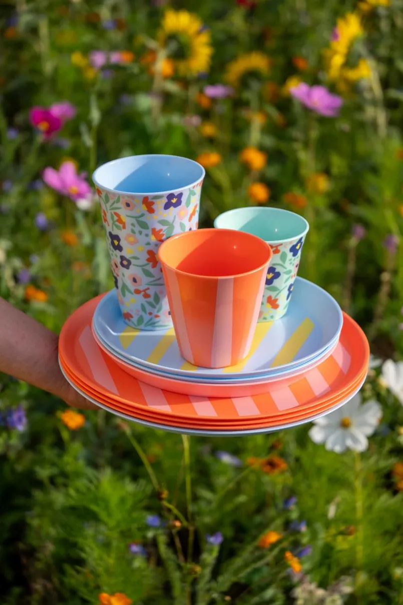 Koziol Geschirr-Frühstücksteller Nora Stripes Ø 20,5 cm Blau