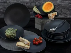 CreaTable Geschirr-Frühstücksteller Soft Touch Ø 21 cm Schwarz