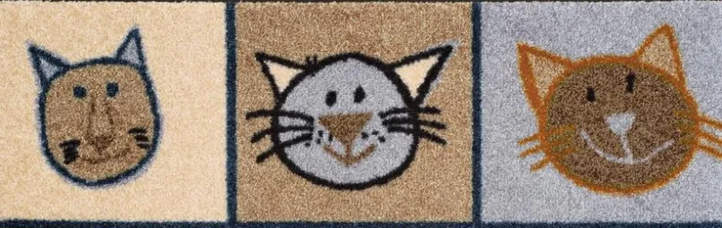 Fußmatten|Wash & Dry Fußmatte Miau Miau 50 x 75 cm Braun