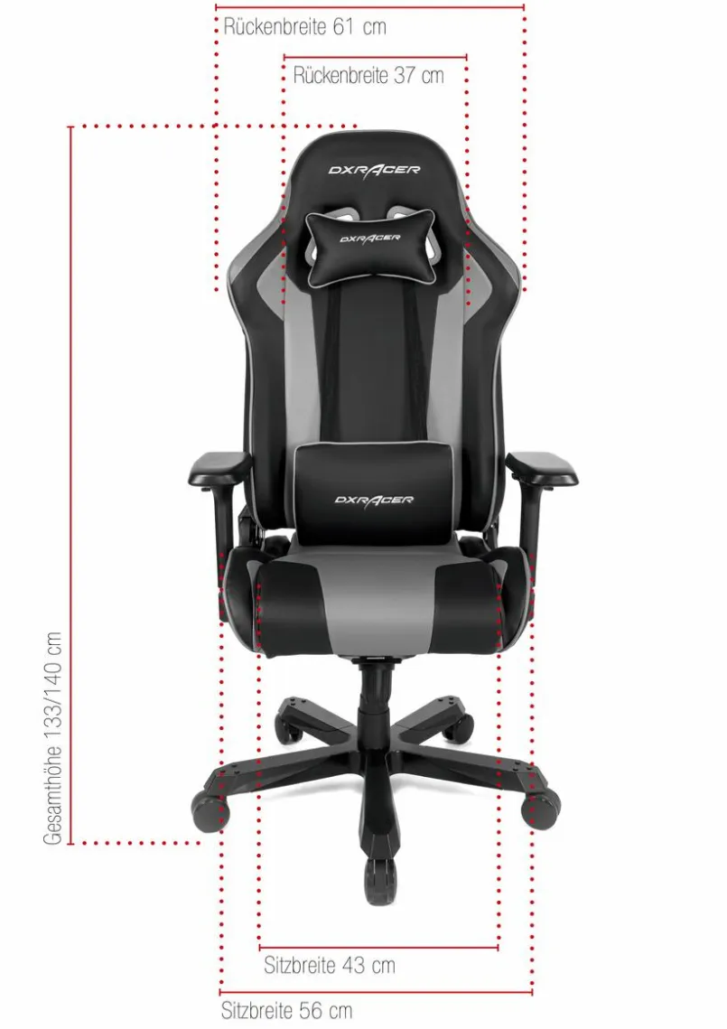 Bürostühle|DXRacer Gamingstuhl DX-Racer Schwarz / Grau