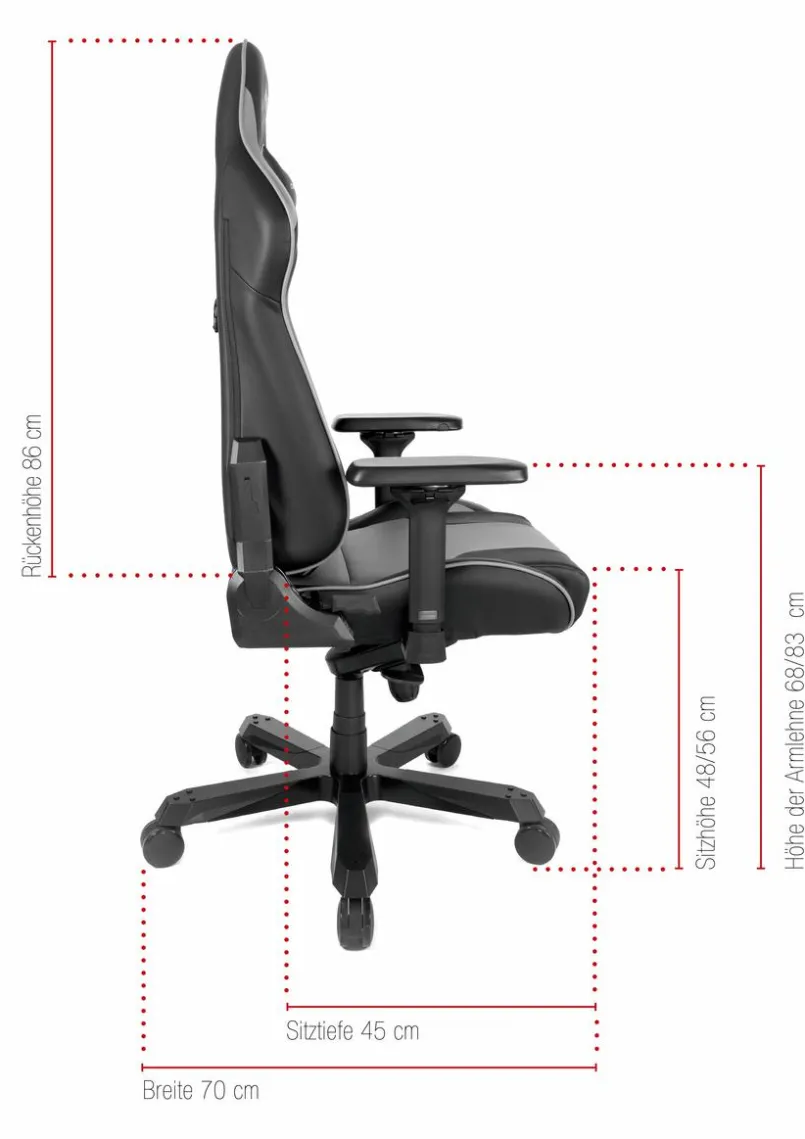 Bürostühle|DXRacer Gamingstuhl DX-Racer Schwarz / Grau