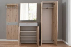 Garderoben-Komplettsets|Wittenbreder Garderobenkombination Faro Eiche / Grau