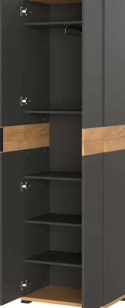 Germania Garderobenschränke-Garderobenschrank Granera Graphit / Eiche