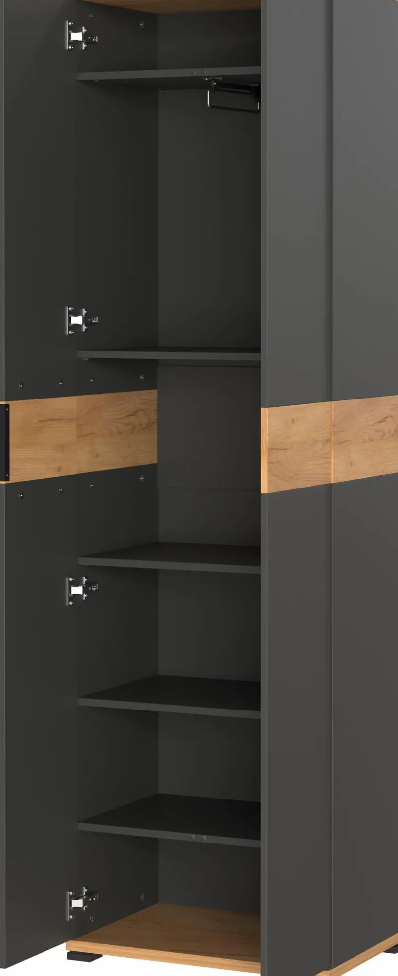 Germania Garderobenschränke-Garderobenschrank Granera Graphit / Eiche