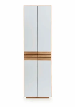 Garderobenschränke|Gradel Garderobenschrank Riva Eiche / Weißglas