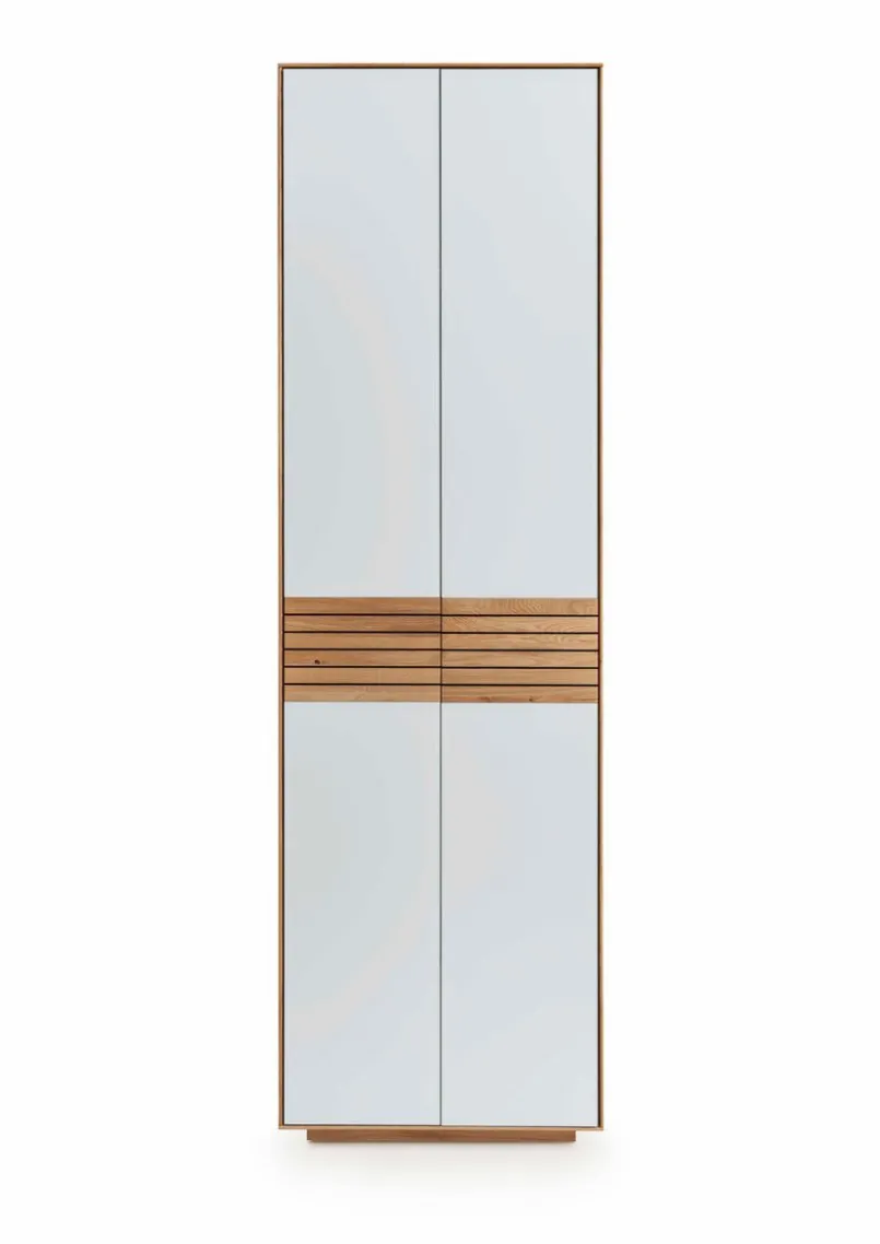 Garderobenschränke|Gradel Garderobenschrank Riva Eiche / Weißglas