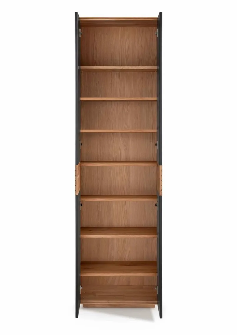Garderobenschränke|Gradel Garderobenschrank Riva Eiche / Weißglas