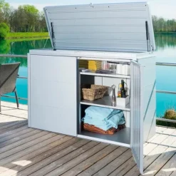 biohort Gartenregale-Garten-Highboard 160 cm Silber
