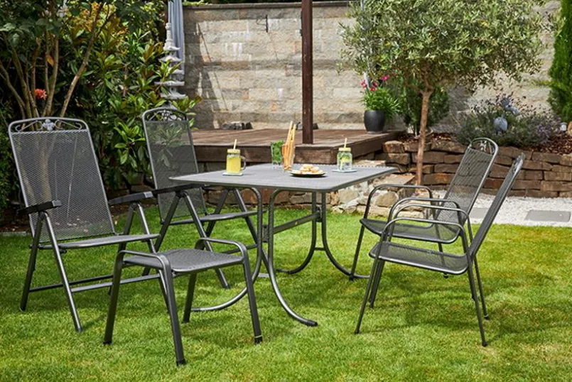 MWH Gartenhocker Und Fußablagen-Gartenhocker Savoy Silber