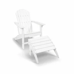 Gartenstühle|Gartensessel-Gartenhocker Alberta Beige / Weiß