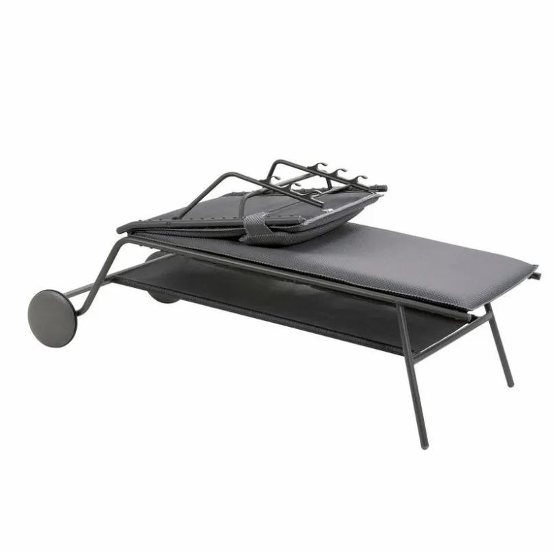Gartenliegen|Balkonliegen|Lafuma Mobilier Gartenliege Miami II hoch Silver