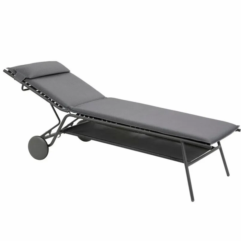 Gartenliegen|Balkonliegen|Lafuma Mobilier Gartenliege Miami II hoch Silver