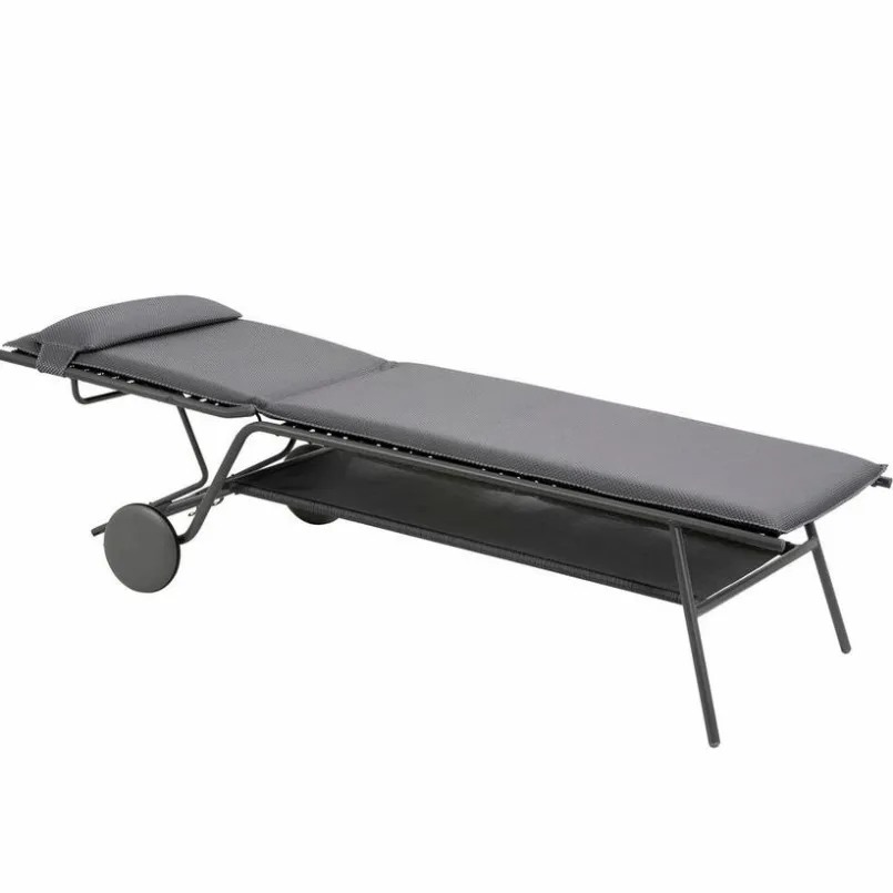 Gartenliegen|Balkonliegen|Lafuma Mobilier Gartenliege Miami II hoch Silver