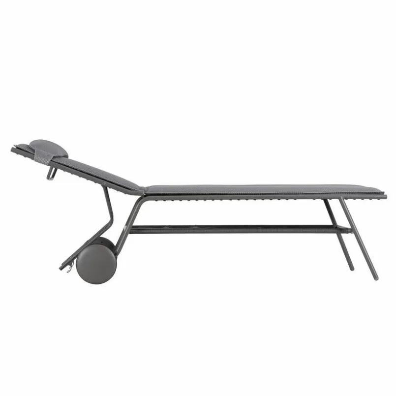 Gartenliegen|Balkonliegen|Lafuma Mobilier Gartenliege Miami II hoch Silver