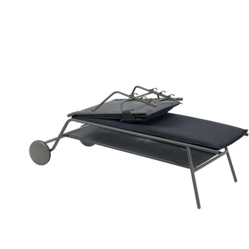 Lafuma Mobilier Gartenliegen|Balkonliegen-Gartenliege Miami II hoch Dark Grey