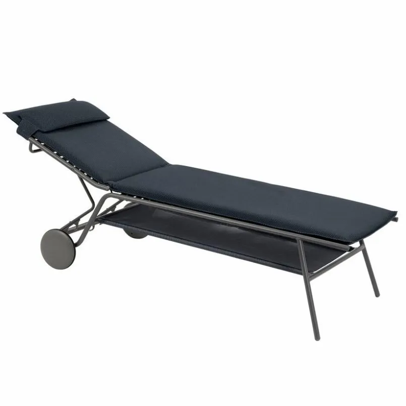 Lafuma Mobilier Gartenliegen|Balkonliegen-Gartenliege Miami II hoch Dark Grey