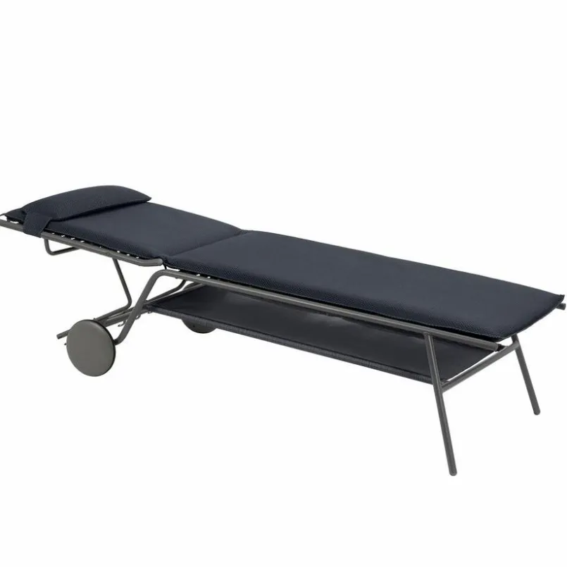 Lafuma Mobilier Gartenliegen|Balkonliegen-Gartenliege Miami II hoch Dark Grey